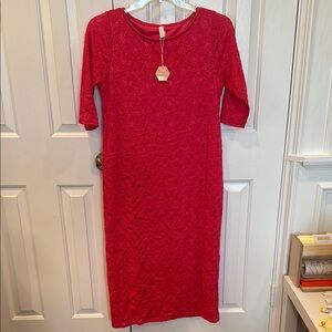 NWT Pinkblush XL Maternity Elegant Coral Lace Dress